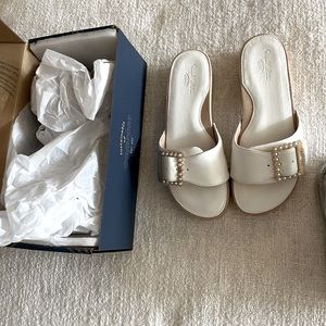 Dr.scholls original sandal white leather and pearls size 6 NWT